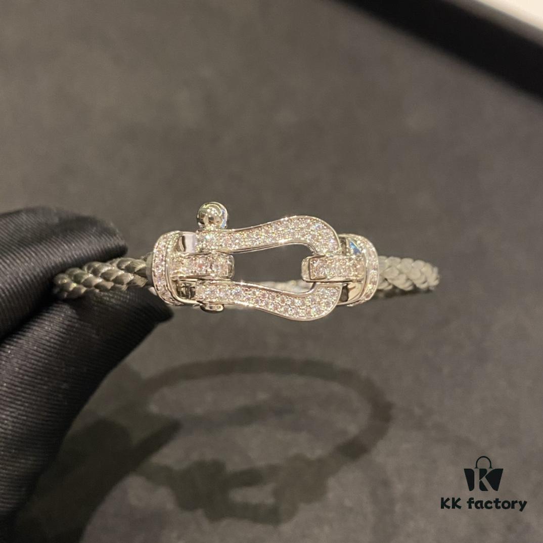 FRED Full Diamond Large Silver Bracelet