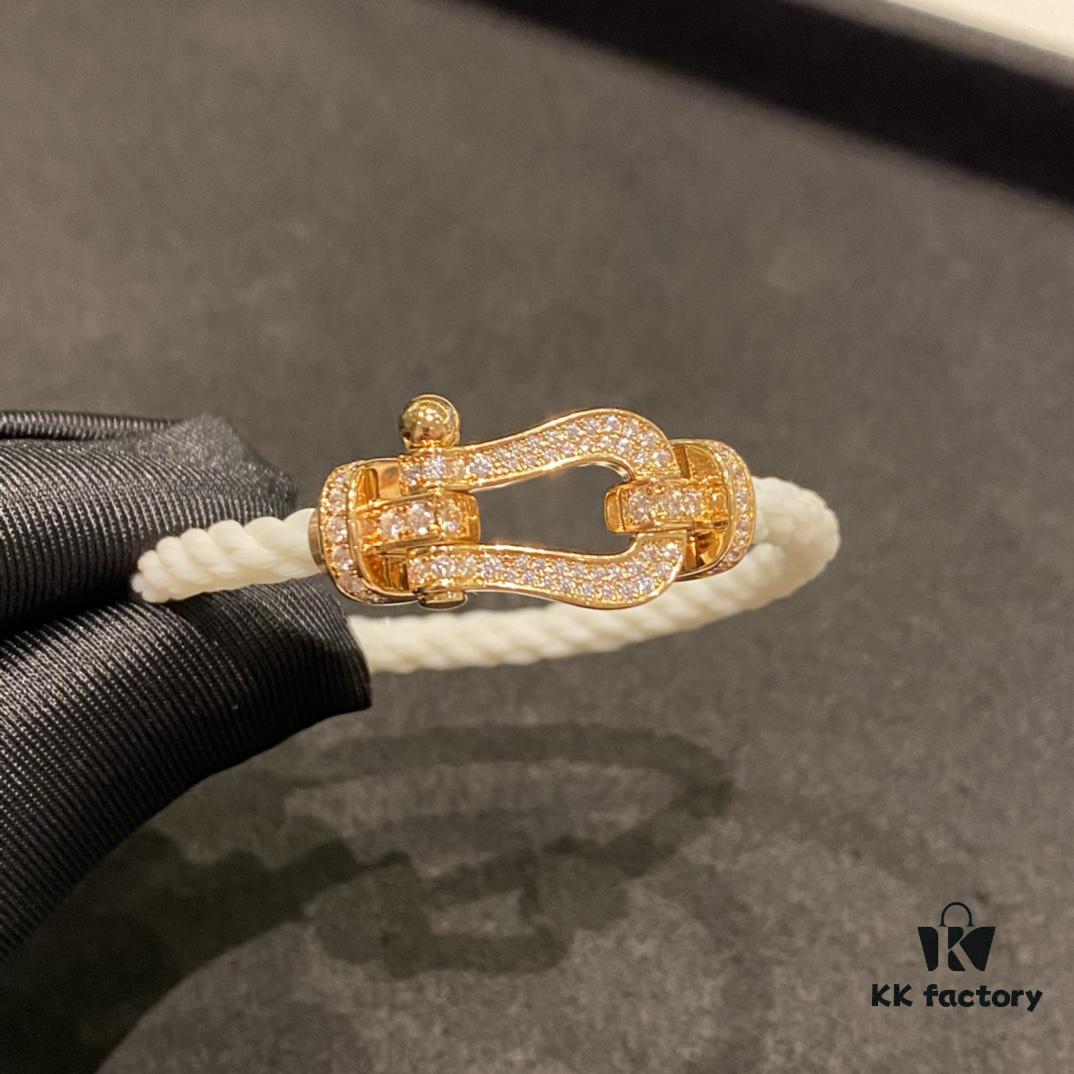 FRED Large Diamond-Paved White Bracelet