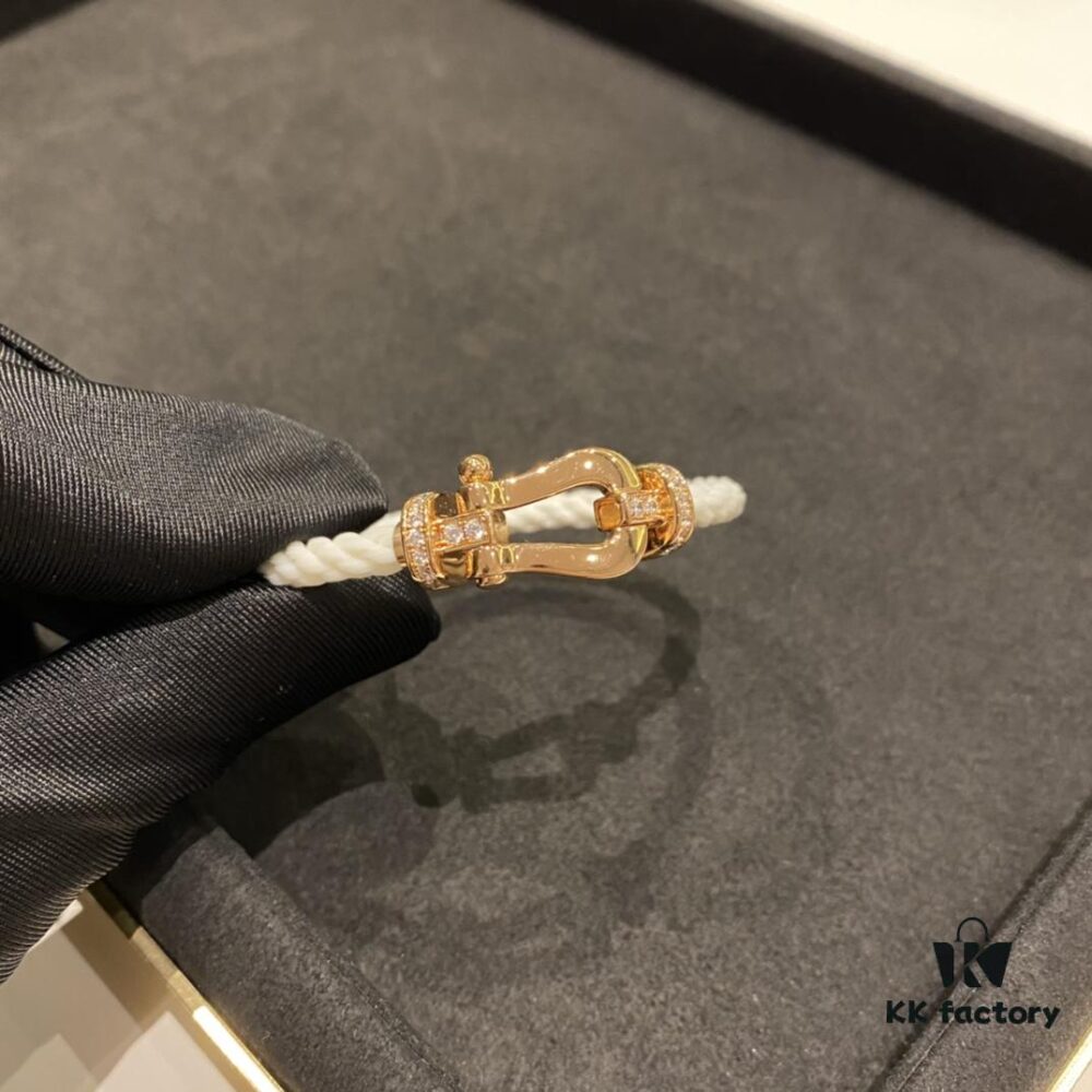 FRED Force 10 Bracelet in White with Diamond-Set Clasp – Large Size