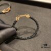 FRED Force 10 Bracelet in Rose Gold-Plated with Diamond Accents, Black Nylon Cord and Stainless Steel