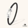 New Arrival! Couple Bracelet by Fred, One-to-One Precision Craftsmanship, Stainless Steel Braided Chain with Micro-Paved Design, Must-Have Fashion Accessory for Trendsetters
