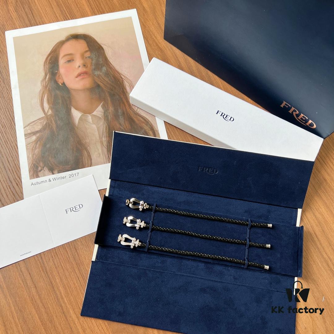 New Arrival! Couple Bracelet by Fred, One-to-One Precision Craftsmanship, Stainless Steel Braided Chain with Micro-Paved Design, Must-Have Fashion Accessory for Trendsetters