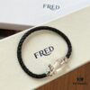 New Arrival! Couple Bracelet by Fred, One-to-One Precision Craftsmanship, Stainless Steel Braided Chain with Micro-Paved Design, Must-Have Fashion Accessory for Trendsetters