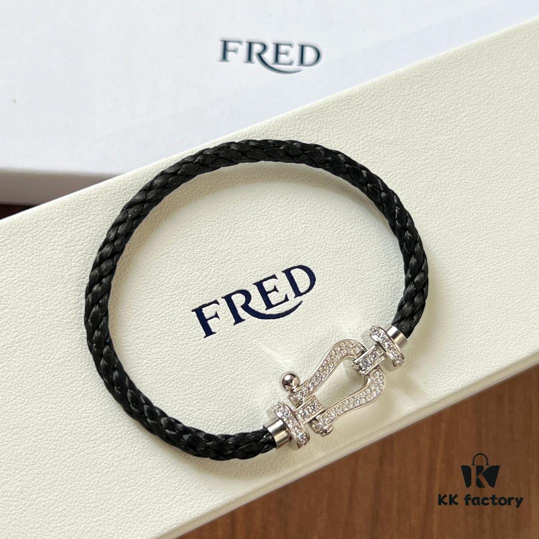 New Arrival! Couple Bracelet by Fred, One-to-One Precision Craftsmanship, Stainless Steel Braided Chain with Micro-Paved Design, Must-Have Fashion Accessory for Trendsetters