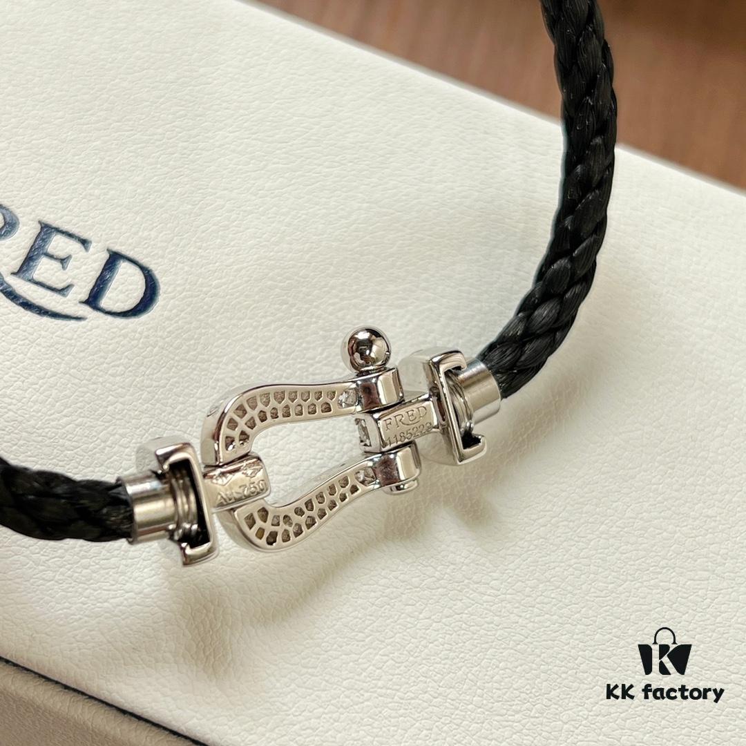 New Arrival! Couple Bracelet by Fred, One-to-One Precision Craftsmanship, Stainless Steel Braided Chain with Micro-Paved Design, Must-Have Fashion Accessory for Trendsetters