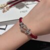Fred #Horsebit Full Diamond Red Steel Rope Bracelet