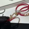 Fred #Horsebit Full Diamond Red Steel Rope Bracelet