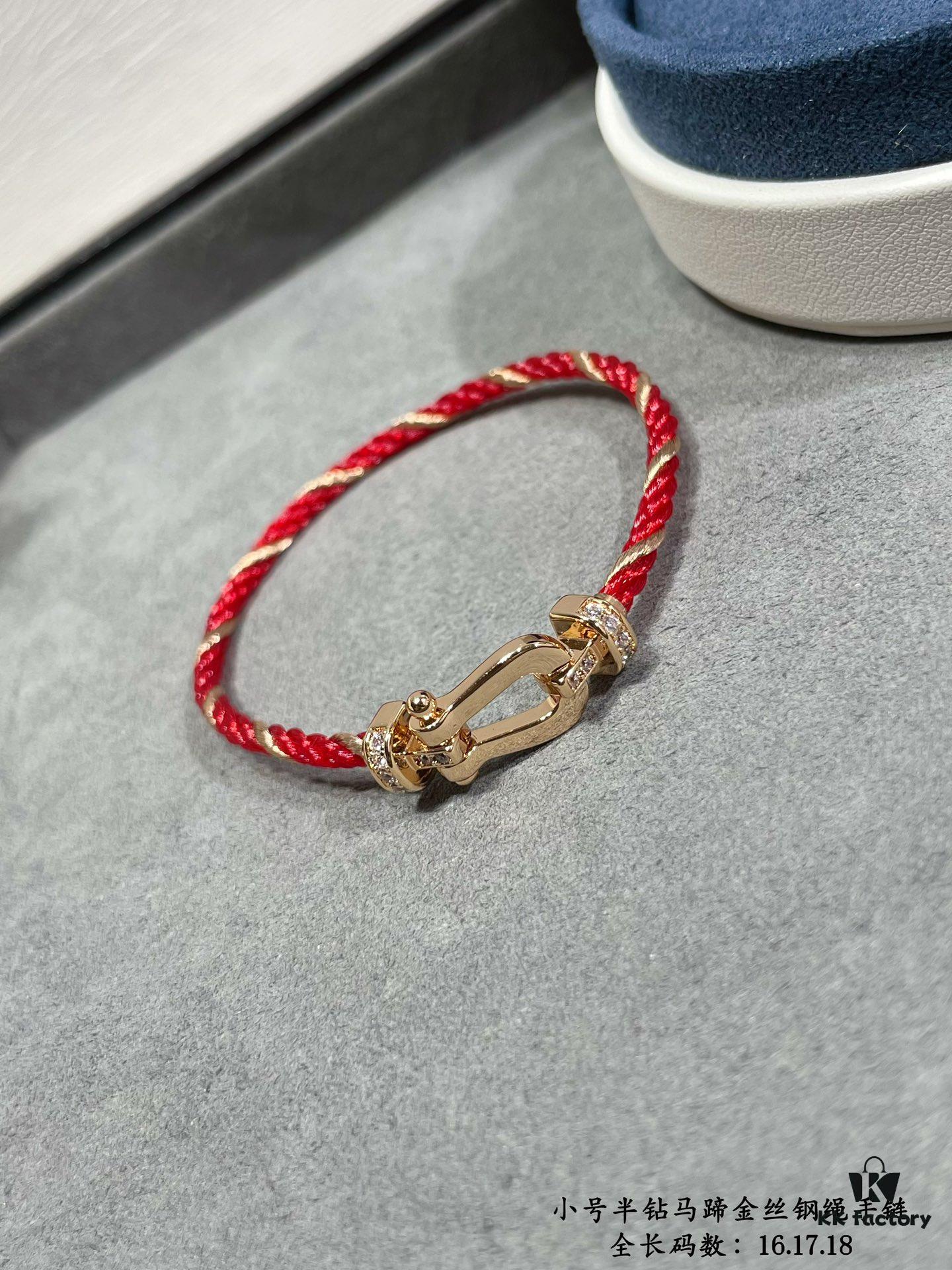 New Release ❤️ Fred Style Small Half-Diamond Horseshoe Gold-Plated Stainless Steel Bracelet – Fashionable, Exquisite, High-End Custom Design