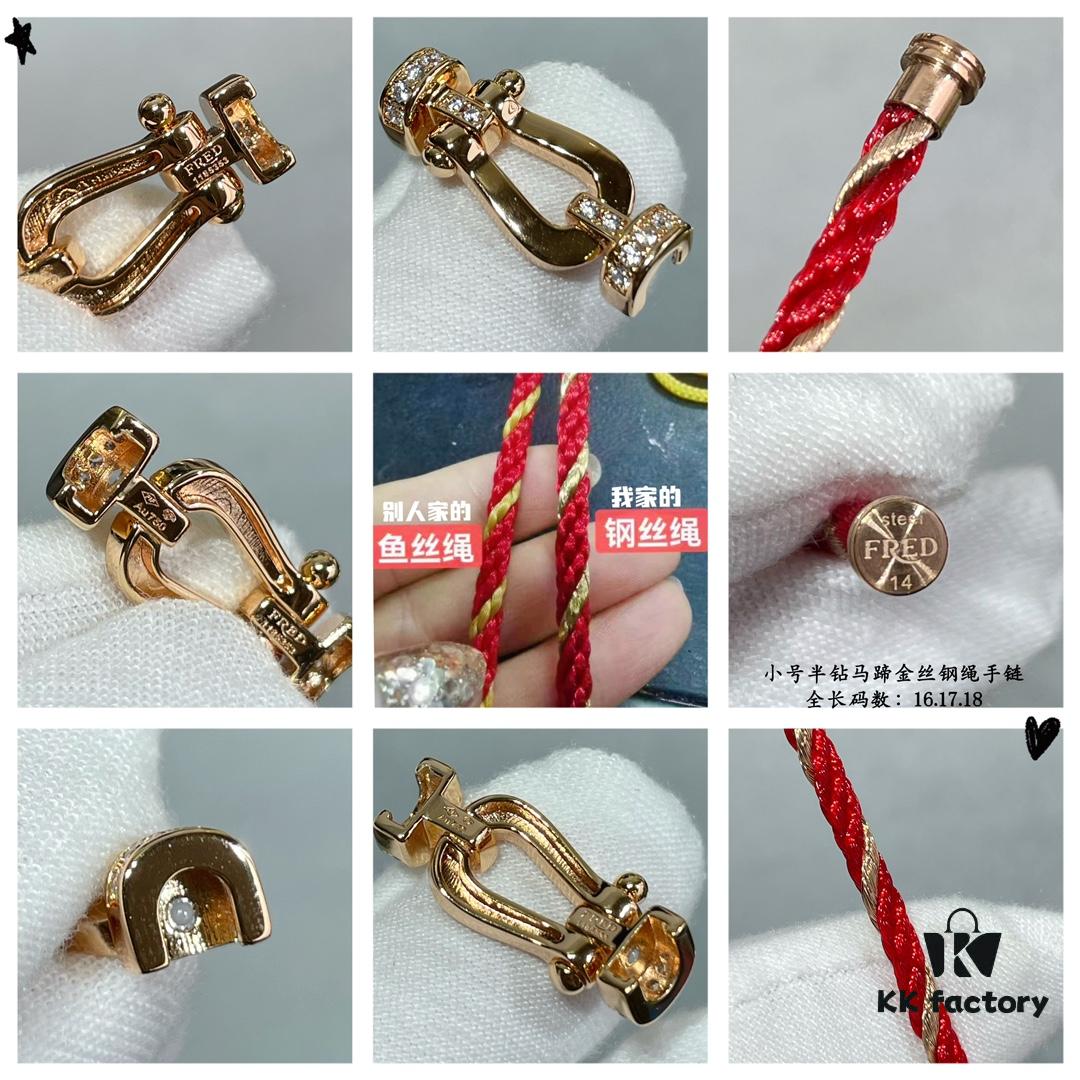 New Release ❤️ Fred Style Small Half-Diamond Horseshoe Gold-Plated Stainless Steel Bracelet – Fashionable, Exquisite, High-End Custom Design