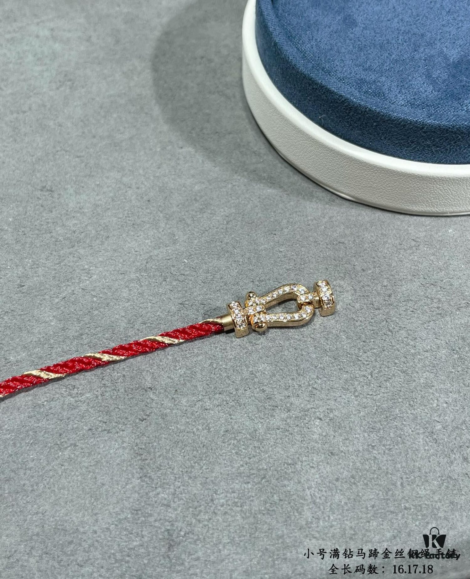 New Arrival ❤️ Fred Style Small Full Diamond Horsehoof 18K Gold Plated Steel Rope Bracelet