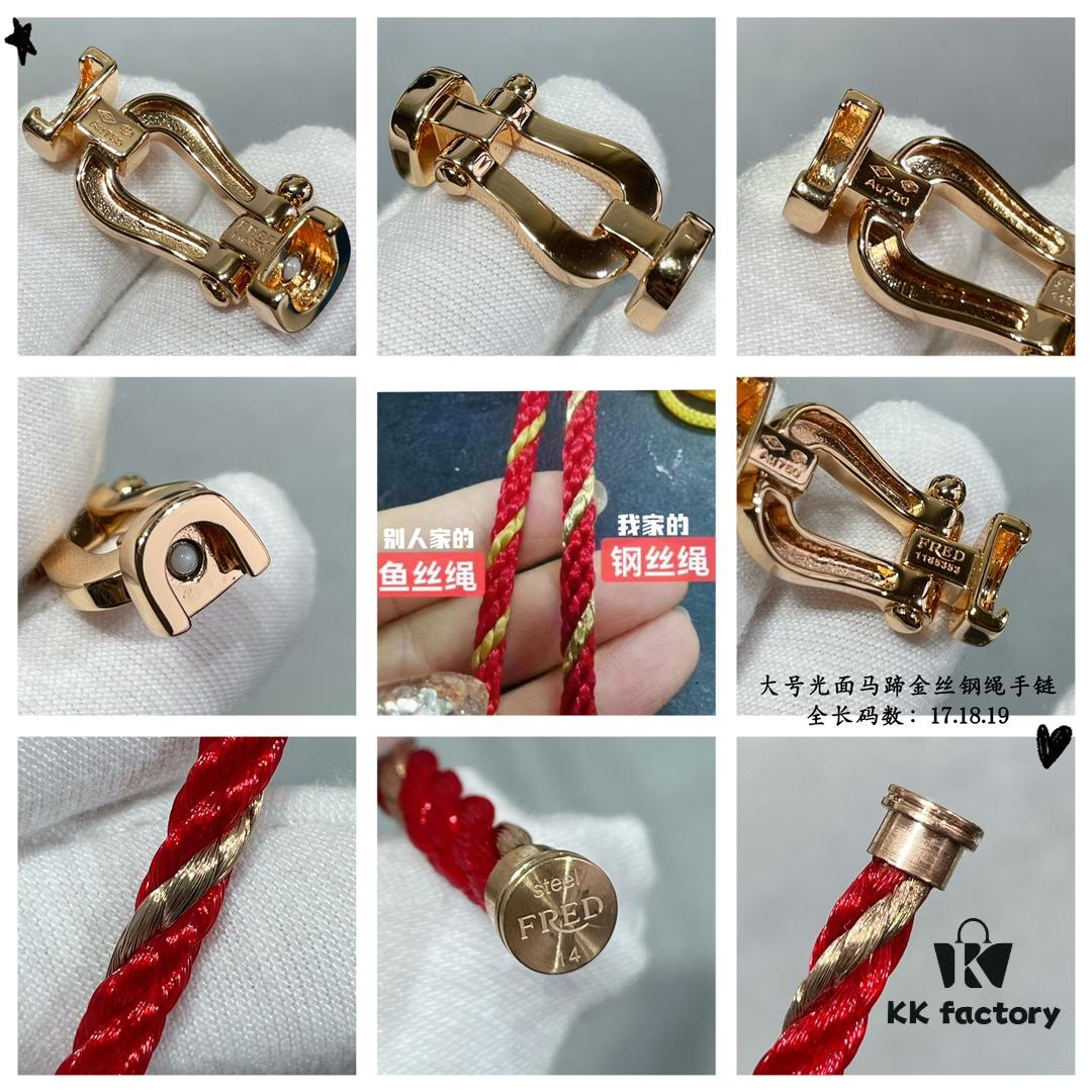 New Arrival ❤️ Fred Large Smooth Horsehoof Gold-Plated Steel Cable Bracelet 👉🏻 Luxury Fashion Exquisite 💠⭐️ High-End Custom Design – Thickened 18K Gold Electroplated Craftsmanship, Precision Micro-Setting, Must-Have Accessory for Influencers and Fashion Enthusiasts