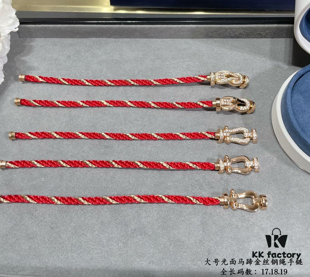 New Arrival ❤️ Fred Large Smooth Horsehoof Gold-Plated Steel Cable Bracelet 👉🏻 Luxury Fashion Exquisite 💠⭐️ High-End Custom Design – Thickened 18K Gold Electroplated Craftsmanship, Precision Micro-Setting, Must-Have Accessory for Influencers and Fashion Enthusiasts