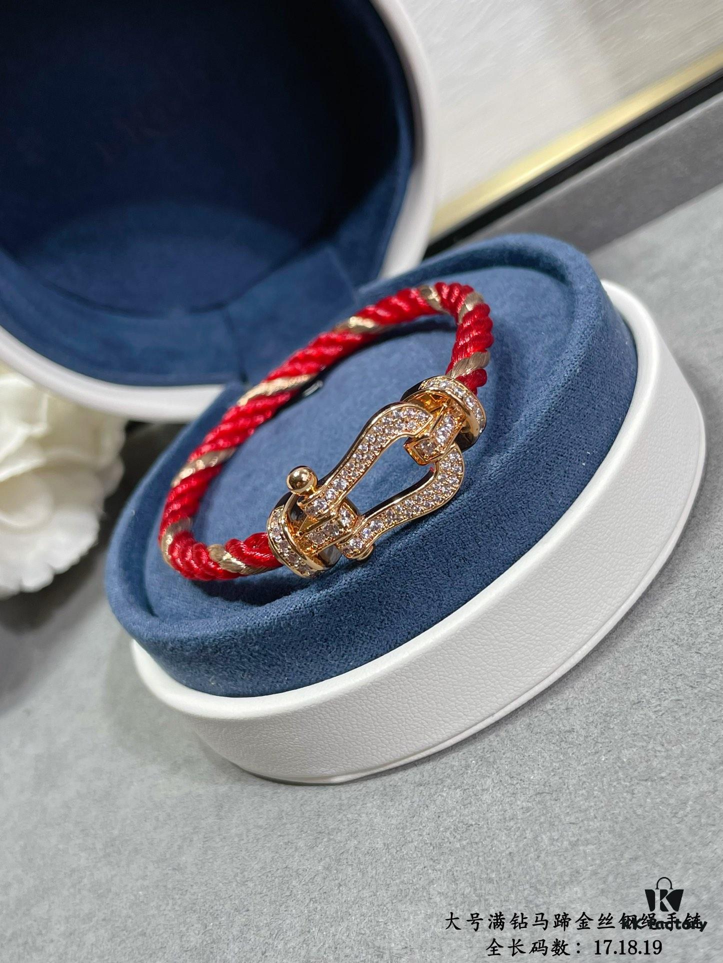 New Arrival Fred Large Full Diamond Horsehoof Gold Wire Steel Bracelet – Luxury Fashion Elegant High-End Custom Design, Thickened 18K Gold Plated Craftsmanship, Precision Micro-Pave, Must-Have Item for Influencers and Style Enthusiasts