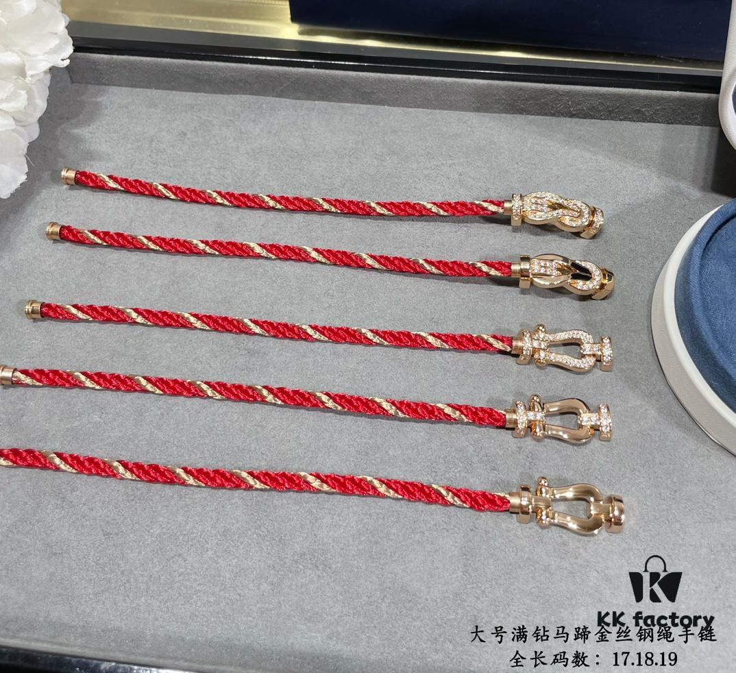 New Arrival Fred Large Full Diamond Horsehoof Gold Wire Steel Bracelet – Luxury Fashion Elegant High-End Custom Design, Thickened 18K Gold Plated Craftsmanship, Precision Micro-Pave, Must-Have Item for Influencers and Style Enthusiasts