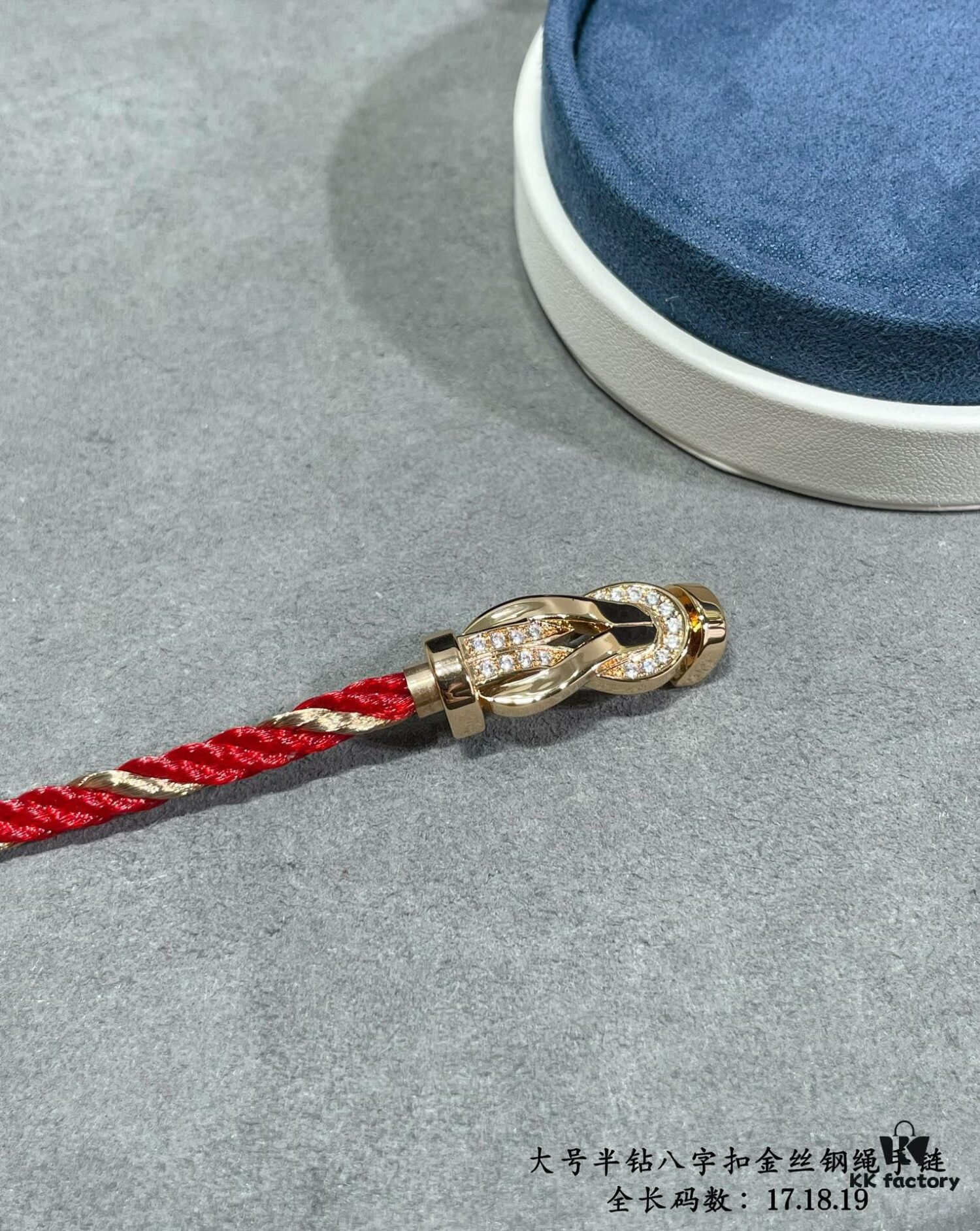 New Release! Fred Large Semi-Pave Cross Knot 18K Gold Plated Steel Cable Bracelet