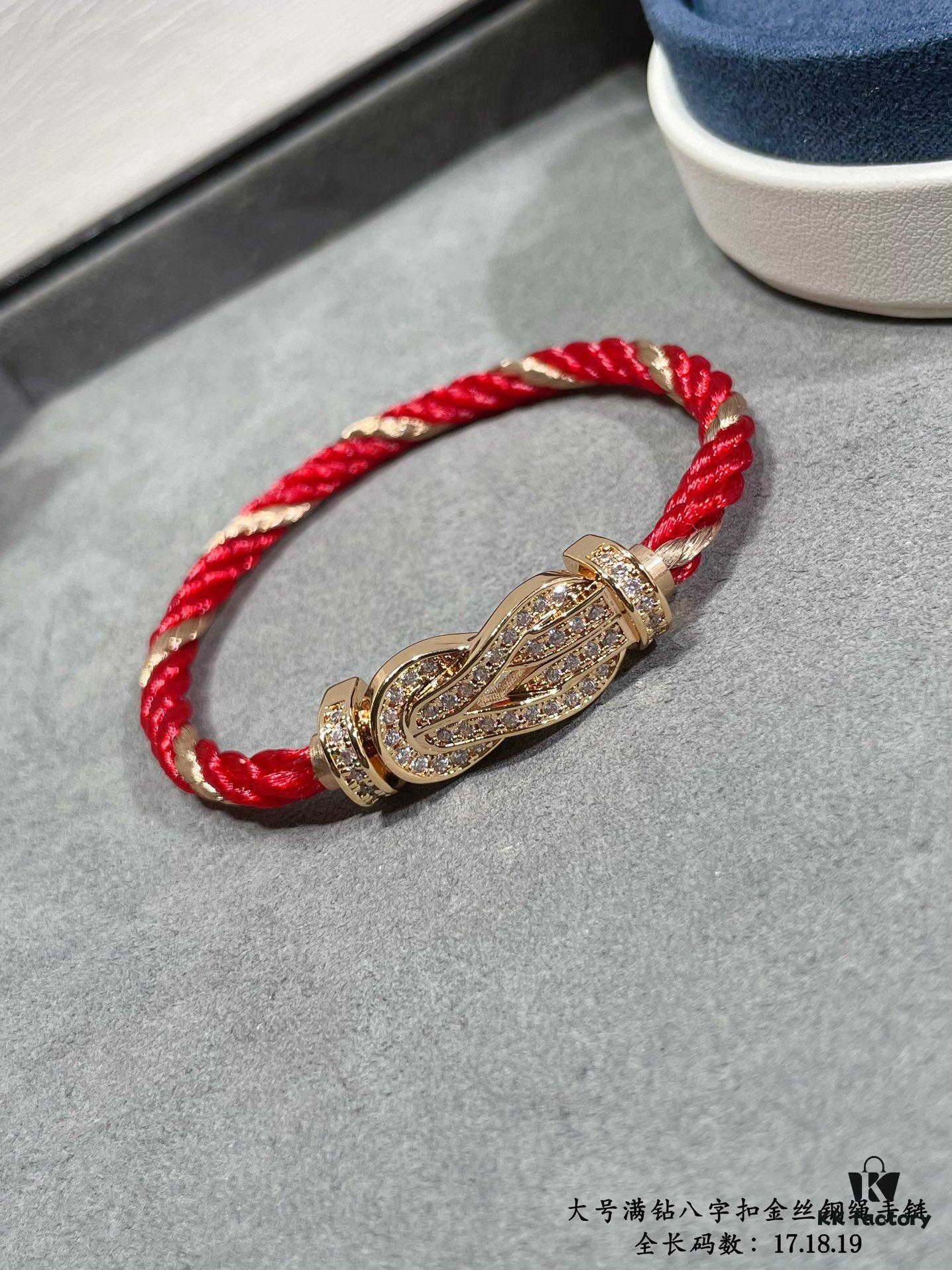 New Arrival ❤️ Fred Large Full Diamond Infinity Clasp Gold-Plated Steel Rope Bracelet – Luxury Fashion Elegant High-End Custom Design, Thickened 18K Gold Plating, Precision Micro-Pave, Must-Have for Influencers and Style Enthusiasts