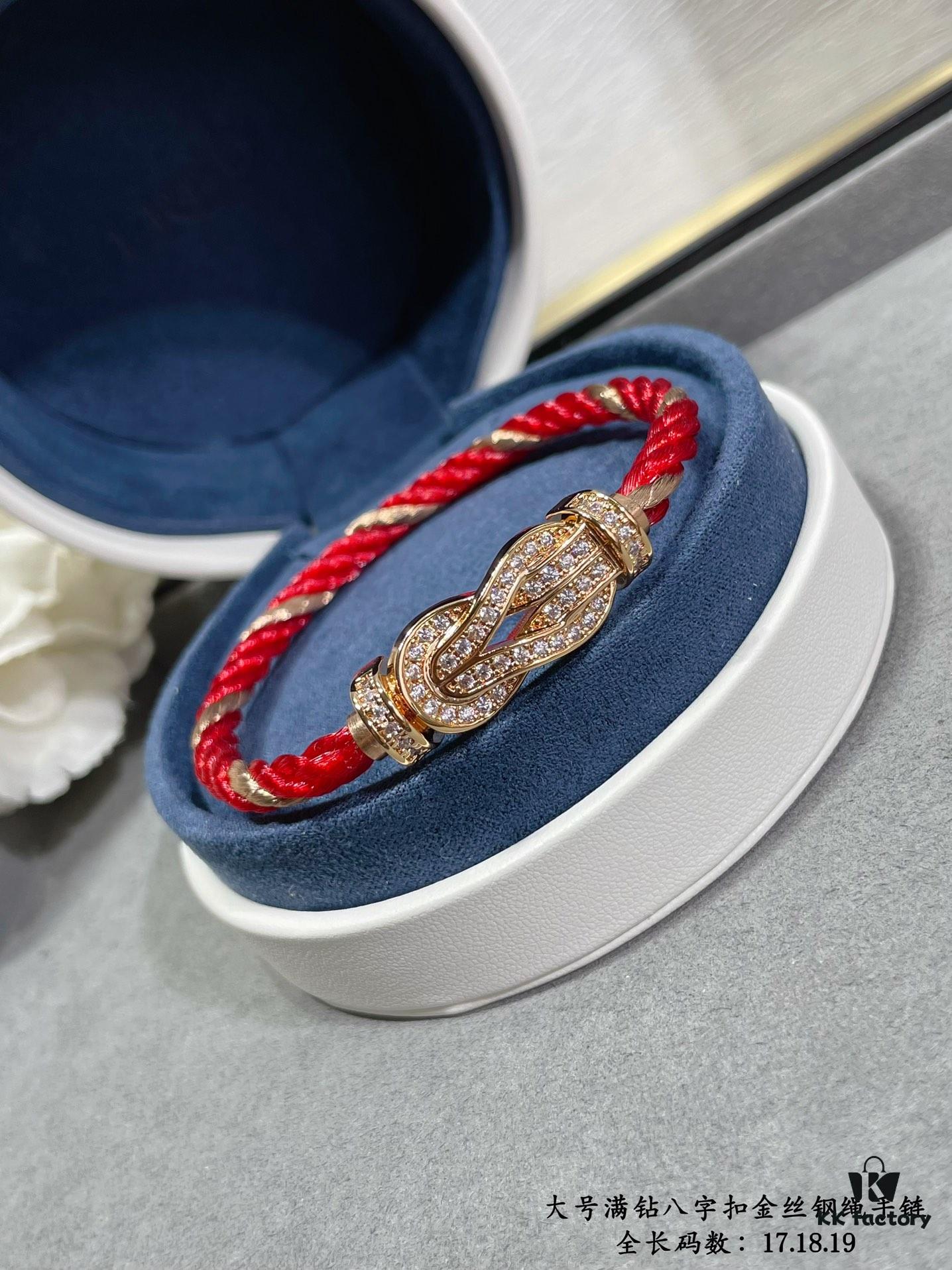 New Arrival ❤️ Fred Large Full Diamond Infinity Clasp Gold-Plated Steel Rope Bracelet – Luxury Fashion Elegant High-End Custom Design, Thickened 18K Gold Plating, Precision Micro-Pave, Must-Have for Influencers and Style Enthusiasts