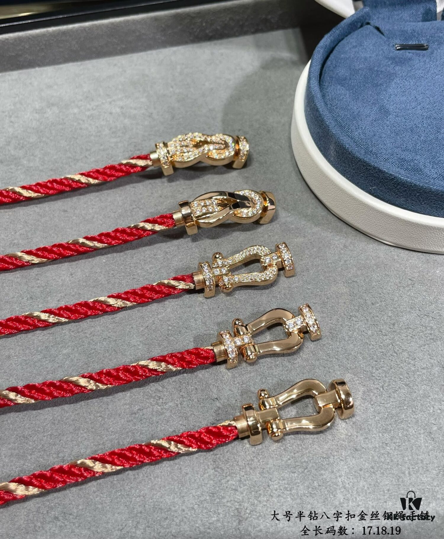 New Release! Fred Large Semi-Pave Cross Knot 18K Gold Plated Steel Cable Bracelet