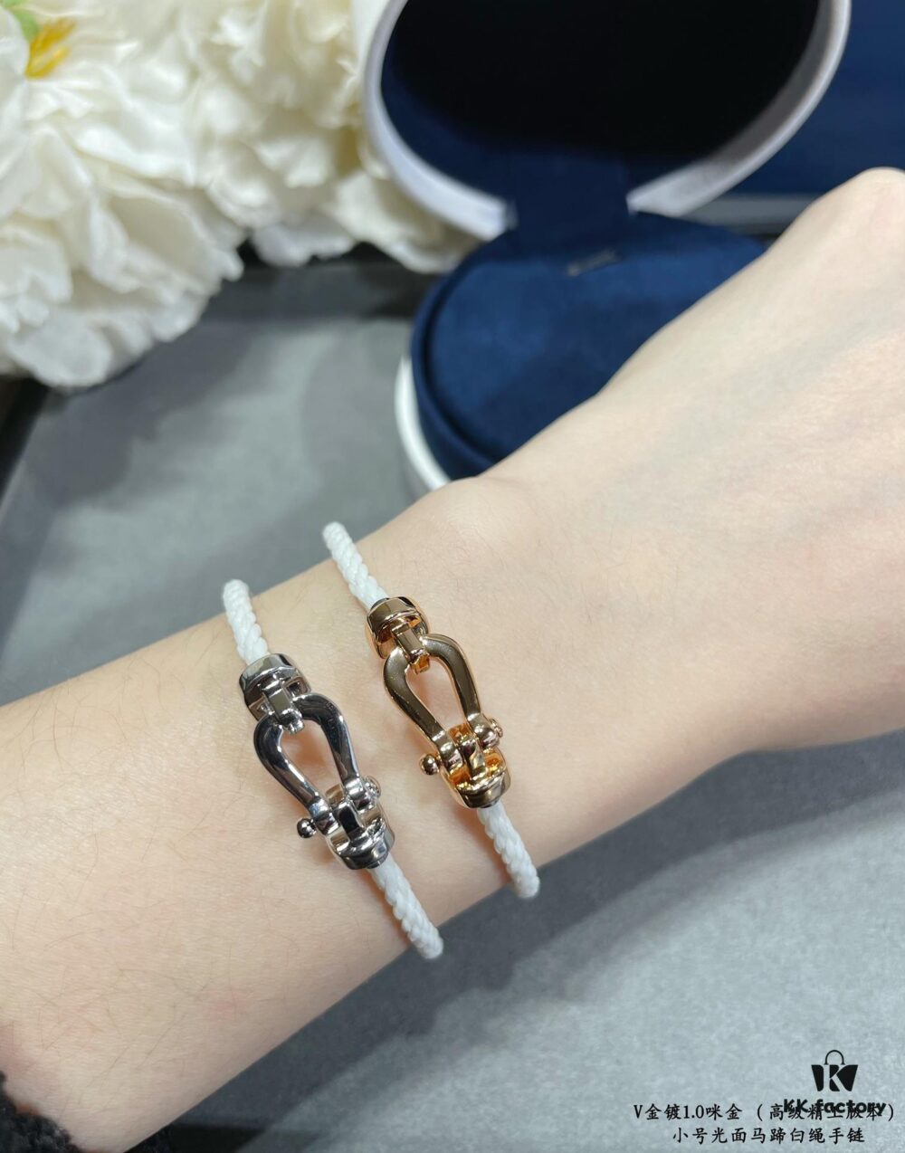 FRED Junior Cable Matte White Rope Bracelet - Luxury Fashion Elegant Design, High-End Customized 18K Gold Plated Thickened Craftsmanship, Micro-Pave, Must-Have Accessory for Influencers and Style Seekers