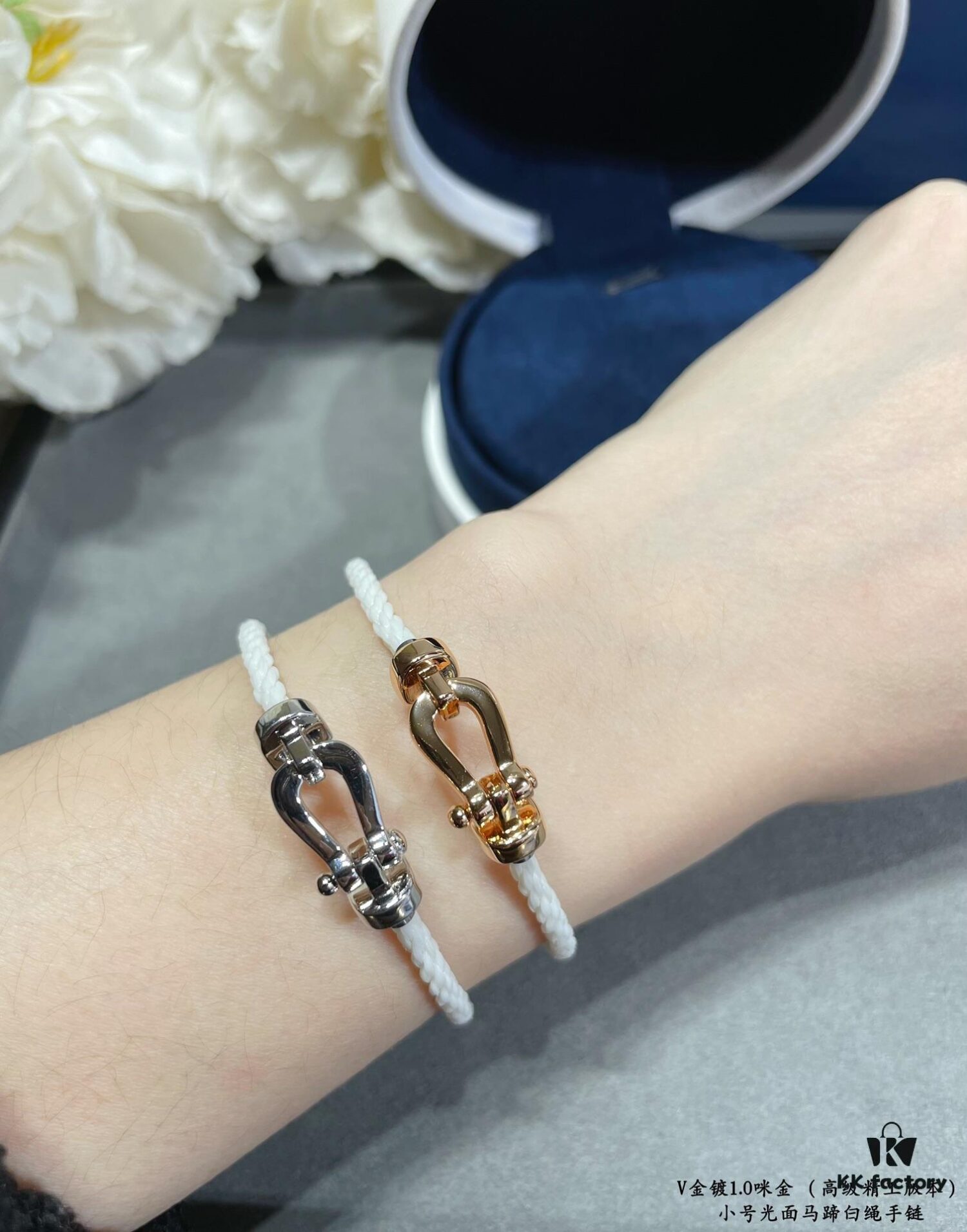 FRED Junior Cable Matte White Rope Bracelet - Luxury Fashion Elegant Design, High-End Customized 18K Gold Plated Thickened Craftsmanship, Micro-Pave, Must-Have Accessory for Influencers and Style Seekers