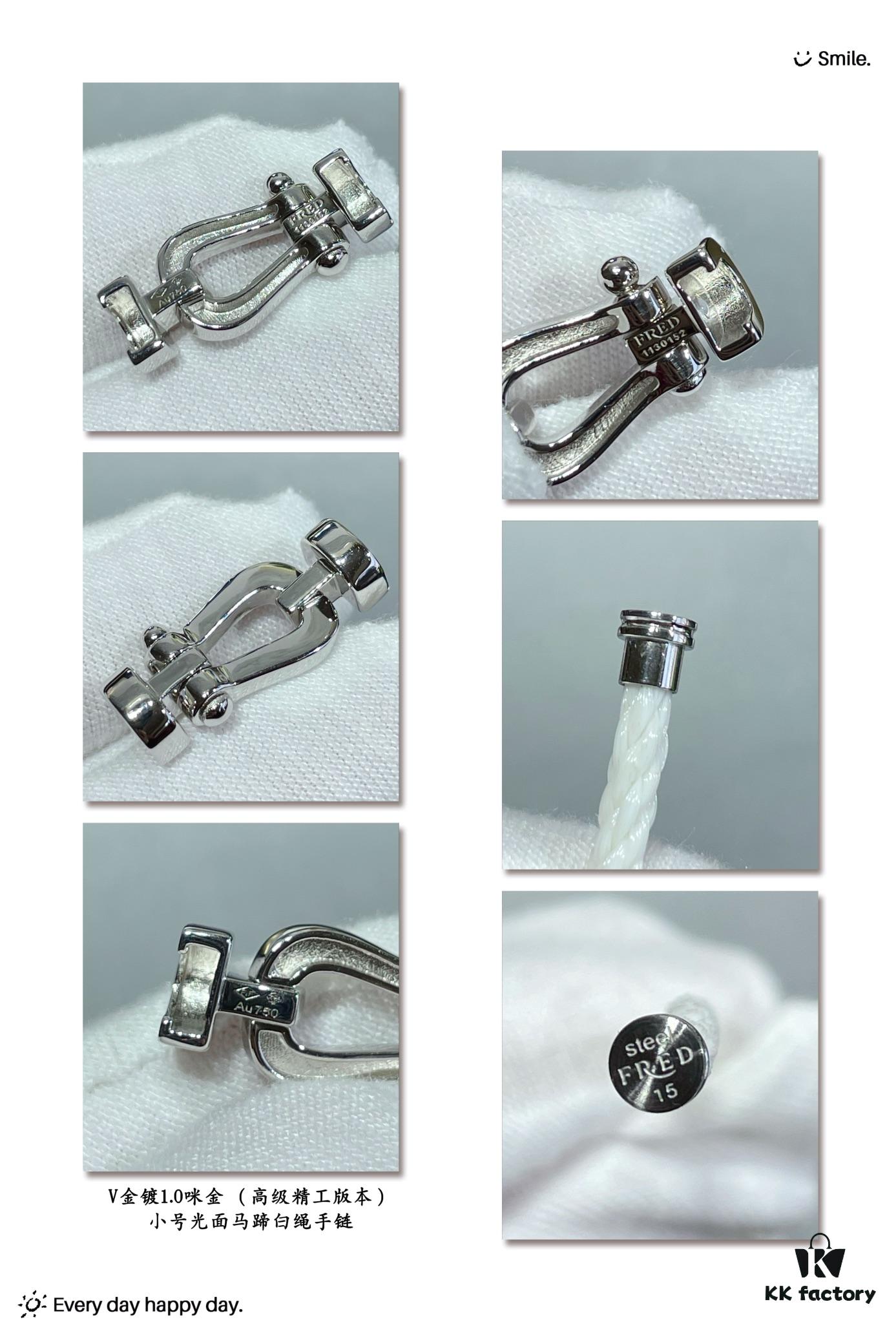 FRED Junior Cable Matte White Rope Bracelet - Luxury Fashion Elegant Design, High-End Customized 18K Gold Plated Thickened Craftsmanship, Micro-Pave, Must-Have Accessory for Influencers and Style Seekers