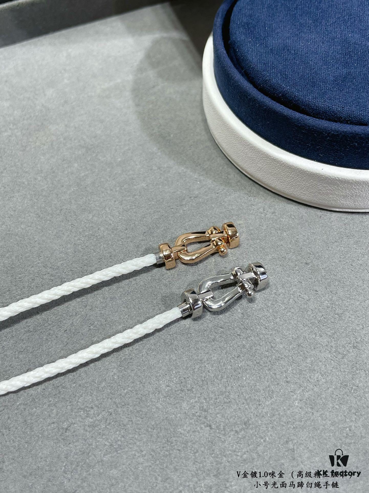 FRED Junior Cable Matte White Rope Bracelet - Luxury Fashion Elegant Design, High-End Customized 18K Gold Plated Thickened Craftsmanship, Micro-Pave, Must-Have Accessory for Influencers and Style Seekers