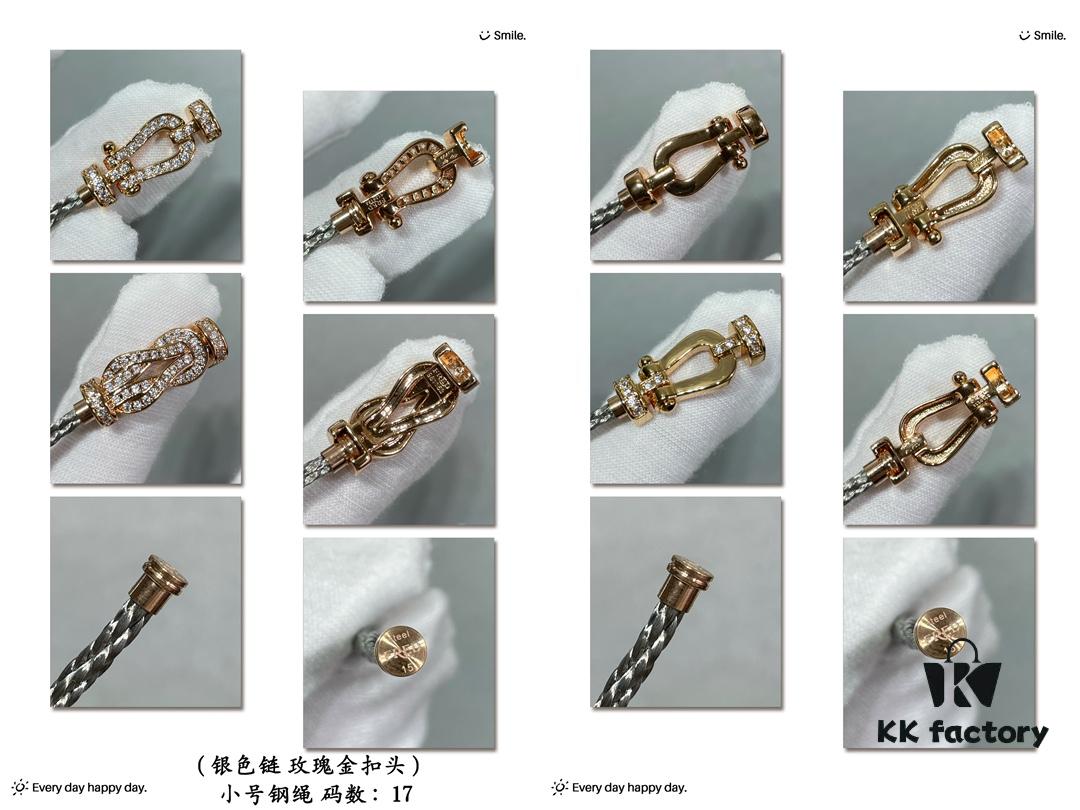 Fred Small Horseshoe Snap Buckle Steel Rope Bracelet, Fashionable and Exquisite, High-End Customized 18K Gold Plated Craftsmanship, Precision Micro-Inlay, Must-Have Item for Influencers and Fashion Enthusiasts