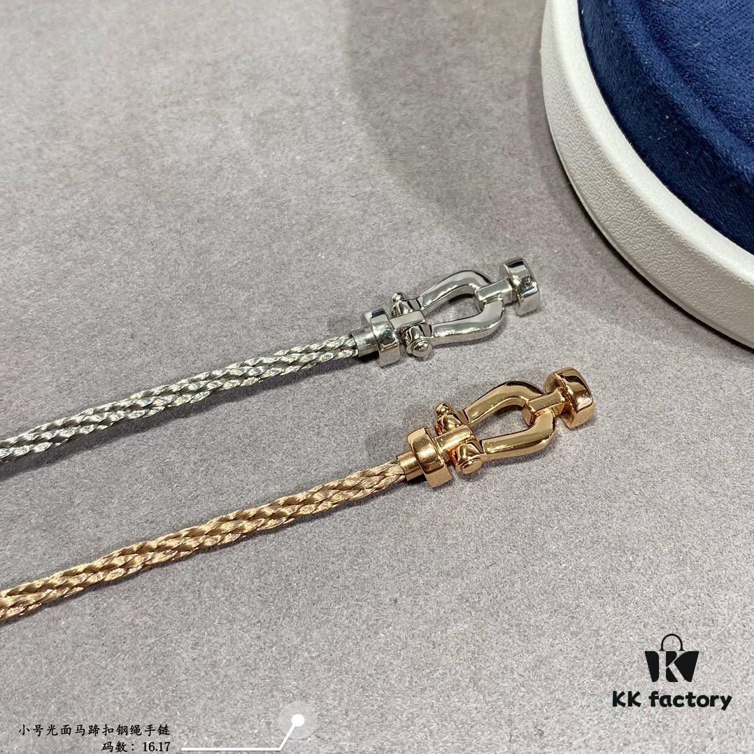 Fred Small Smooth Horseshoe Knot Steel Rope Bracelet - Luxury Fashion Exquisite Design, High-End Customized 18K Gold Plated Thickened Craftsmanship