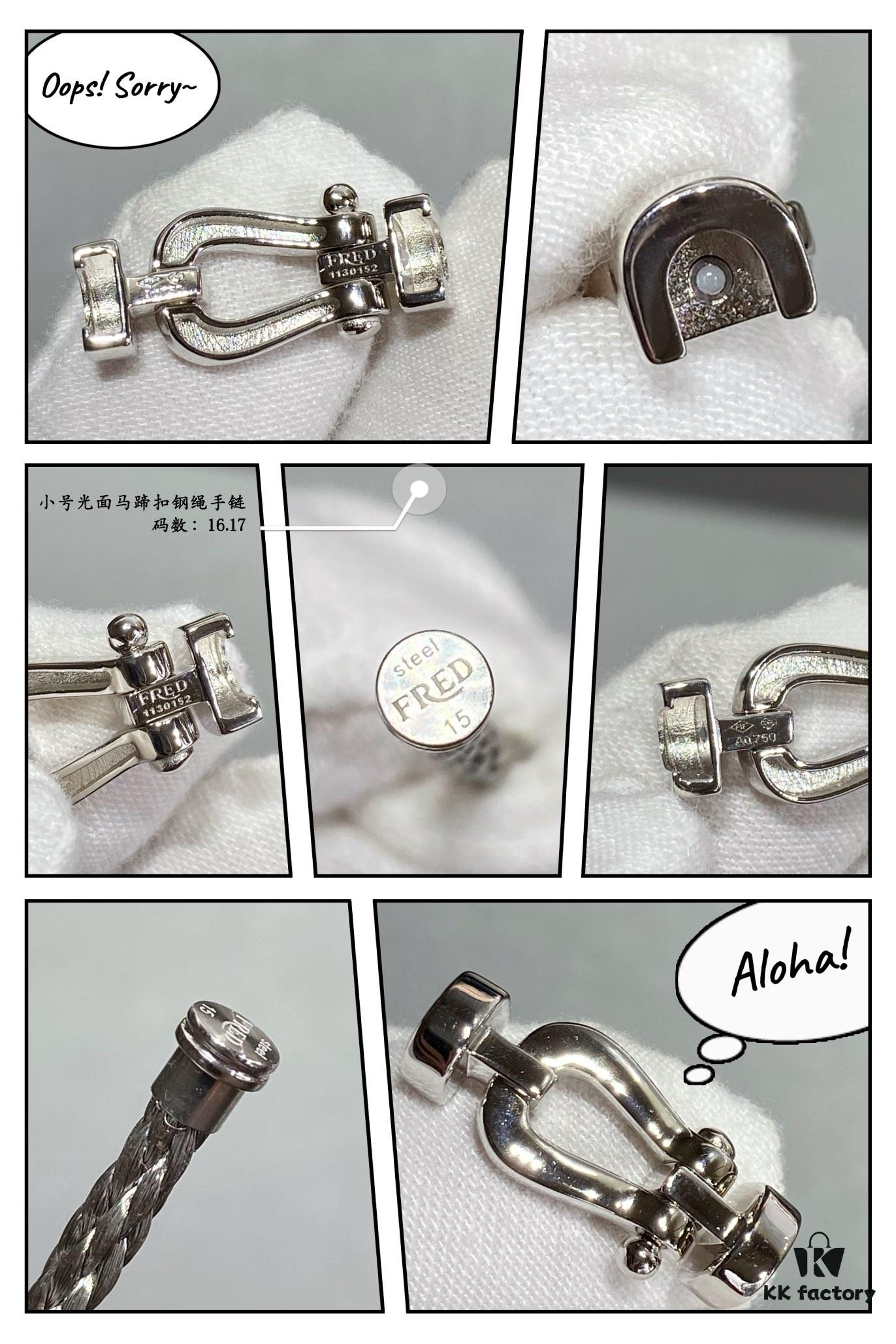 Fred Small Smooth Horseshoe Knot Steel Rope Bracelet - Luxury Fashion Exquisite Design, High-End Customized 18K Gold Plated Thickened Craftsmanship