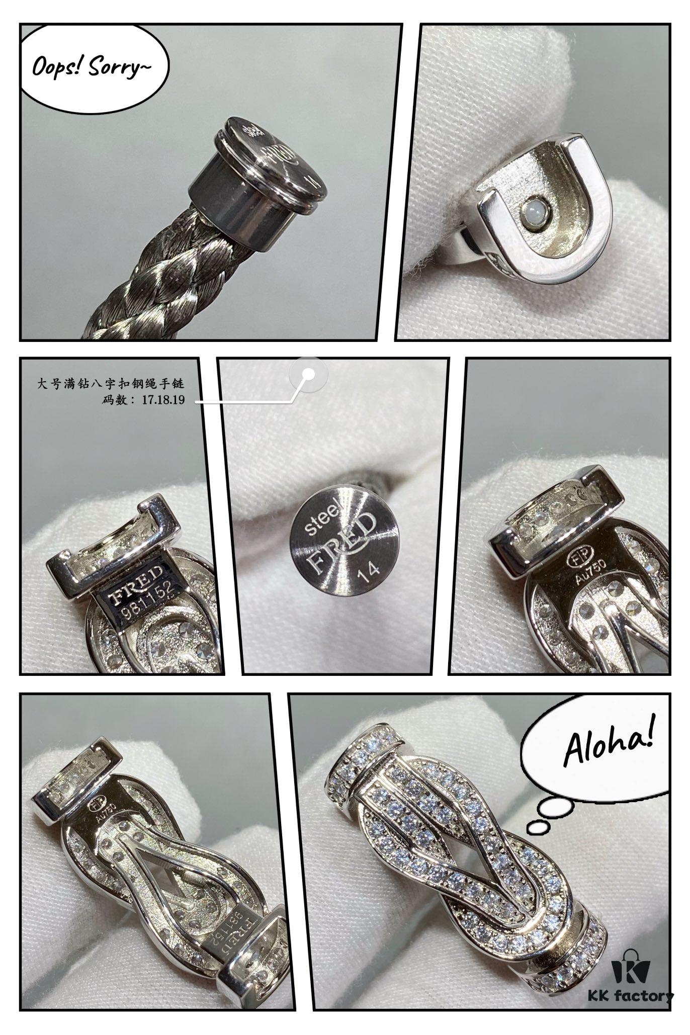 Fred Large Full Diamond Infinity Clasp Steel Rope Bracelet – Luxury Fashion Exquisite High-End Custom Design, Thickened 18K Gold Plated Craftsmanship, Precision Micro-Pave, Must-Have Item for Influencers and Style Seekers