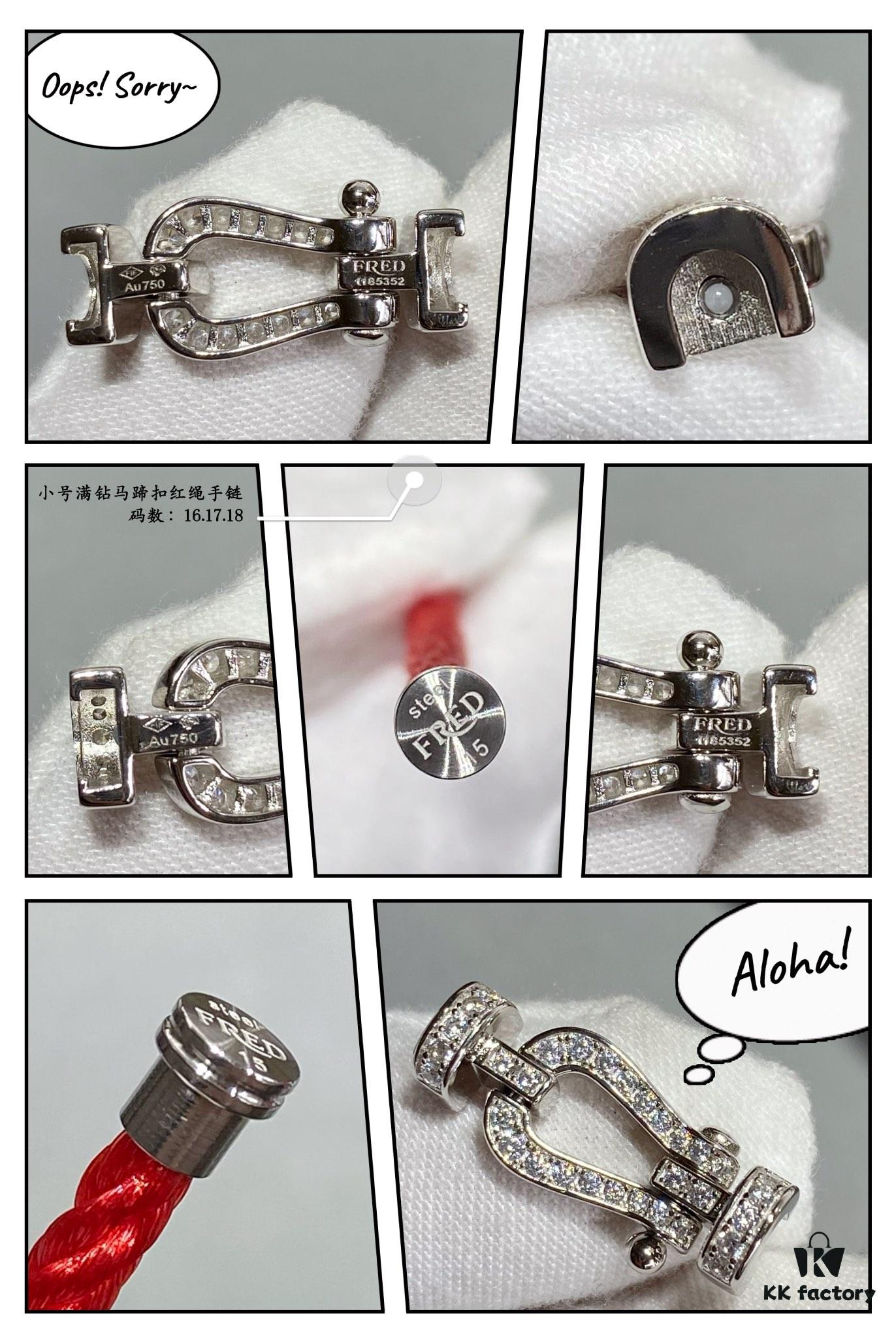 FRED Small Full Diamond Horsehoof Knot Red String Bracelet - Luxury Fashion Elegant Design, High-End Custom Jewelry with Thick 18K Gold Plated Electroplating and Precision Micro-Inlay, Must-Have Accessory for Trendsetters and Influencers