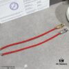 Fred Small Half-Drilled Horseshoe Knot Red String Bracelet - High-End Custom Fashion Luxury Item, Thickened 18K Gold Plated Craftsmanship with Precision Micro-Inlay, Must-Have Accessory for Trendsetters and Influencers, Platinum Finish