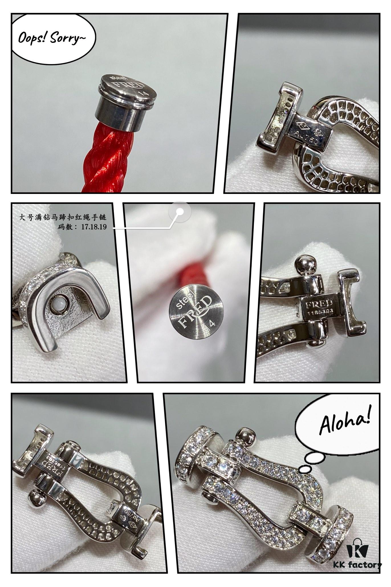 Fred Large Full Diamond Horseshoe Red String Bracelet – Luxury Fashion Elegant Design, High-End Customized Thickened 18K Gold Plated Craftsmanship, Precision Micro-Pave, Must-Have Accessory for Influencers and Style Enthusiasts, Platinum and Rose Gold Options