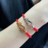 Fred Large Smooth Horsehoof Knot Red String Bracelet, Luxury Fashion Exquisite Design, High-End Customized 18K Gold Plated Thickened Craft, Micro-Pave Precision Workmanship, Must-Have Accessory for Influencers and Style Enthusiasts, Platinum