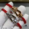 Fred Large Smooth Horsehoof Knot Red String Bracelet, Luxury Fashion Exquisite Design, High-End Customized 18K Gold Plated Thickened Craft, Micro-Pave Precision Workmanship, Must-Have Accessory for Influencers and Style Enthusiasts, Platinum