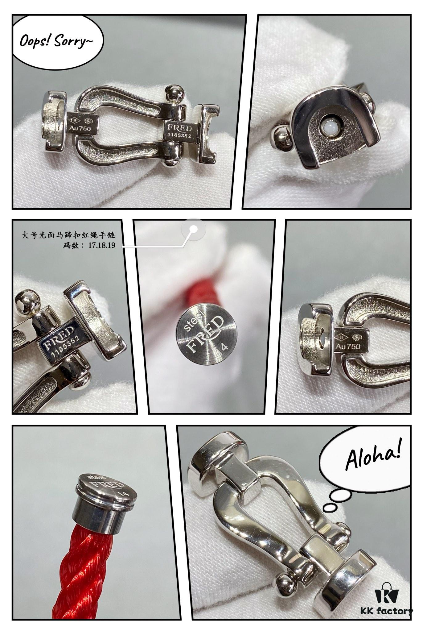 Fred Large Smooth Horsehoof Knot Red String Bracelet, Luxury Fashion Exquisite Design, High-End Customized 18K Gold Plated Thickened Craft, Micro-Pave Precision Workmanship, Must-Have Accessory for Influencers and Style Enthusiasts, Platinum