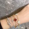 Fred - Red Bracelet with Horseshoe Clasp - Wearing Reference