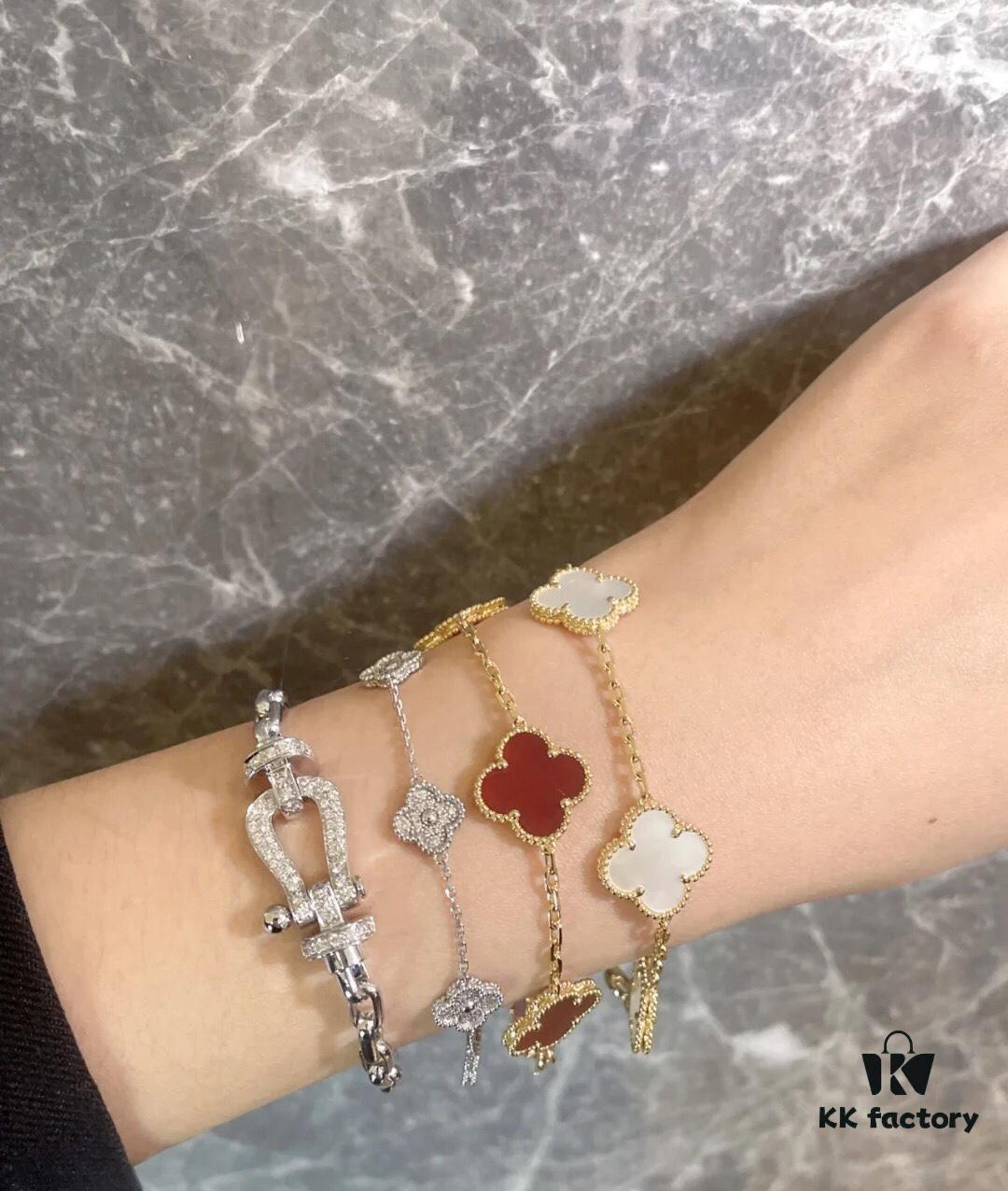 Fred - Red Bracelet with Horseshoe Clasp - Wearing Reference