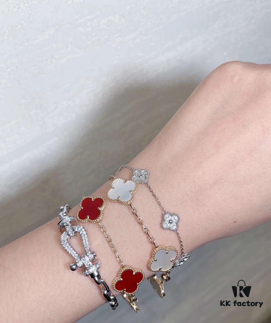 Fred - Red Bracelet with Horseshoe Clasp - Wearing Reference