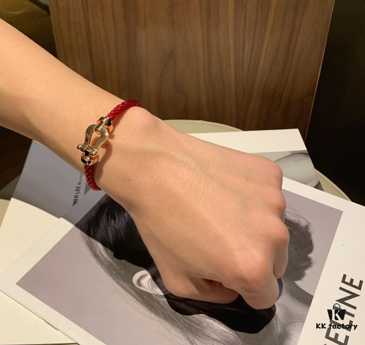 Fred - Horseshoe Red Bracelet Wearing Reference