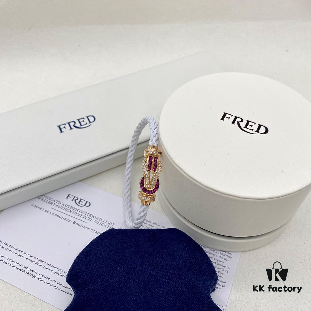 Same FRED Fred Joins Chance Infinie Series Large 18K Rose Gold Ruby Diamond Bracelet as Worn by Zhang Tian'ai