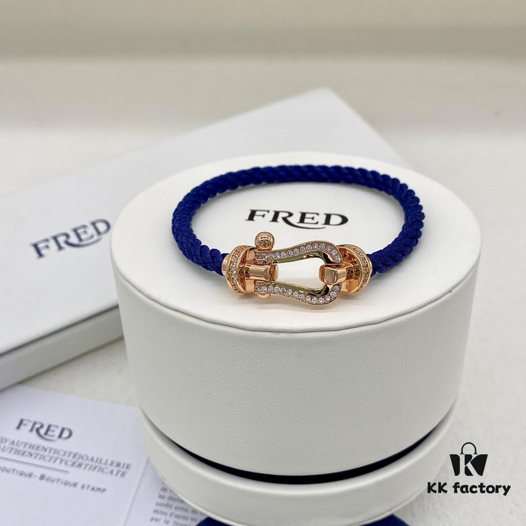 FRED Fred Force 10 Large Half-Pave Diamond Bracelet