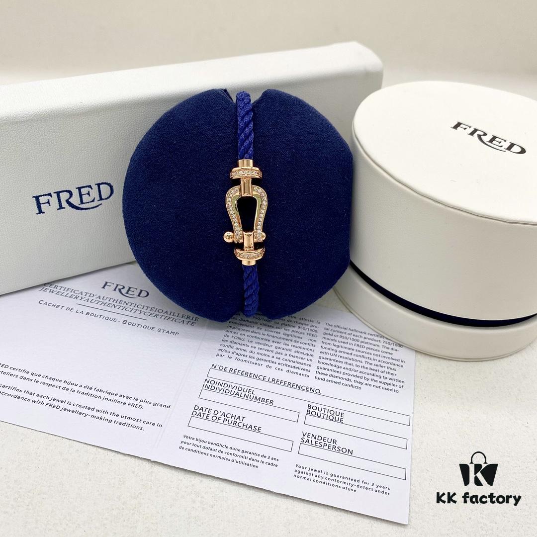 FRED Fred Force 10 Large Half-Pave Diamond Bracelet