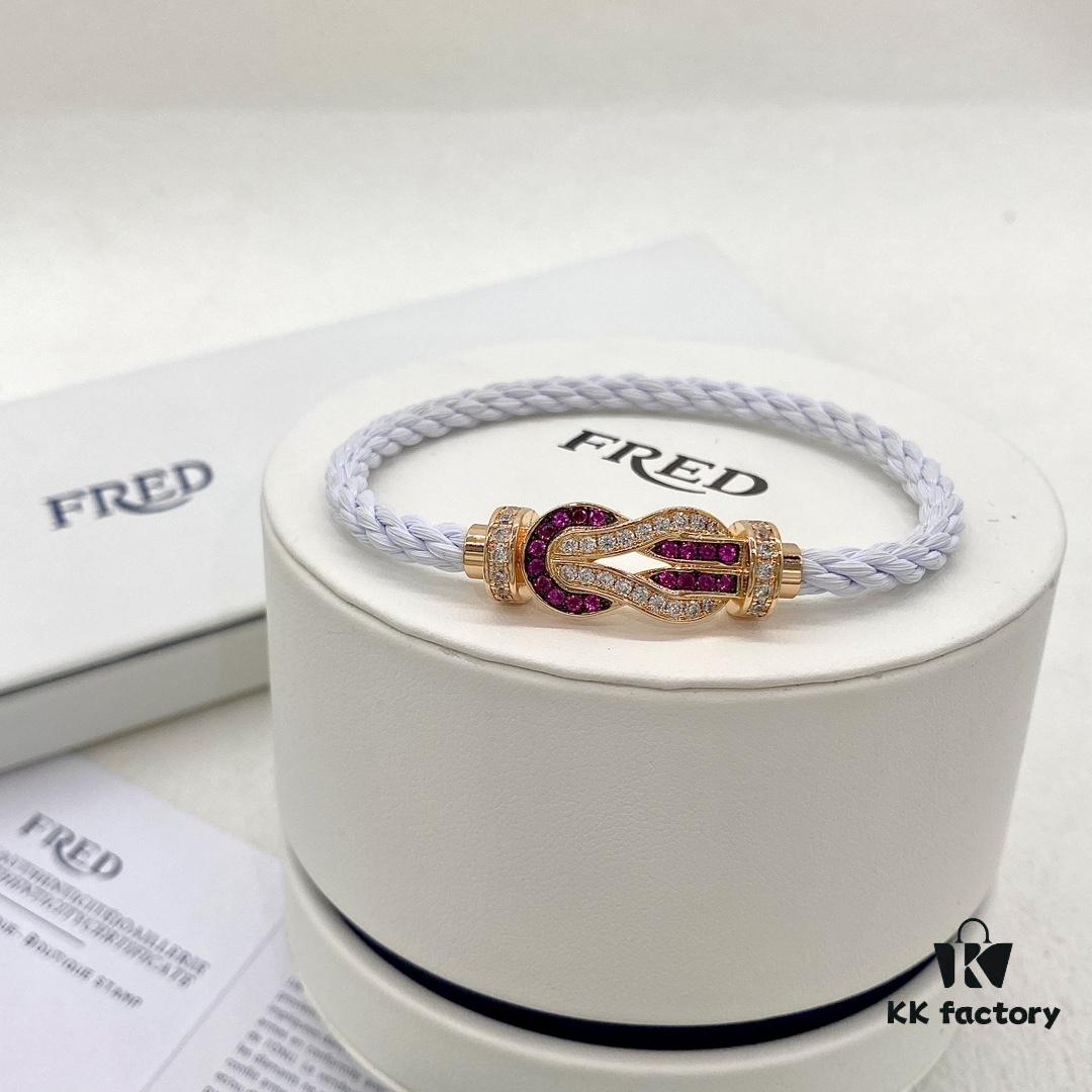 Same FRED Fred Joins Chance Infinie Series Large 18K Rose Gold Ruby Diamond Bracelet as Worn by Zhang Tian'ai