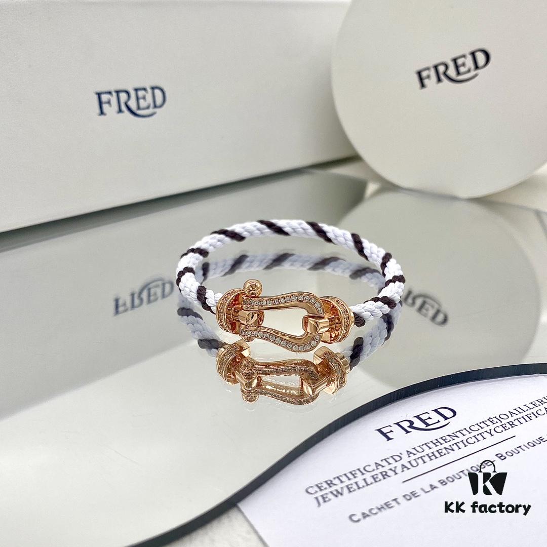 FRED Fred Force 10 Large Half-Paved Diamond Bracelet