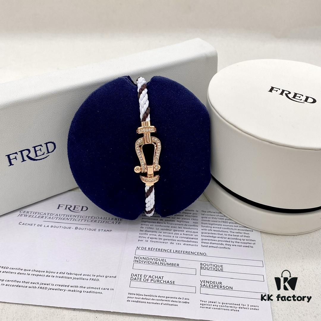 FRED Fred Force 10 Large Half-Paved Diamond Bracelet