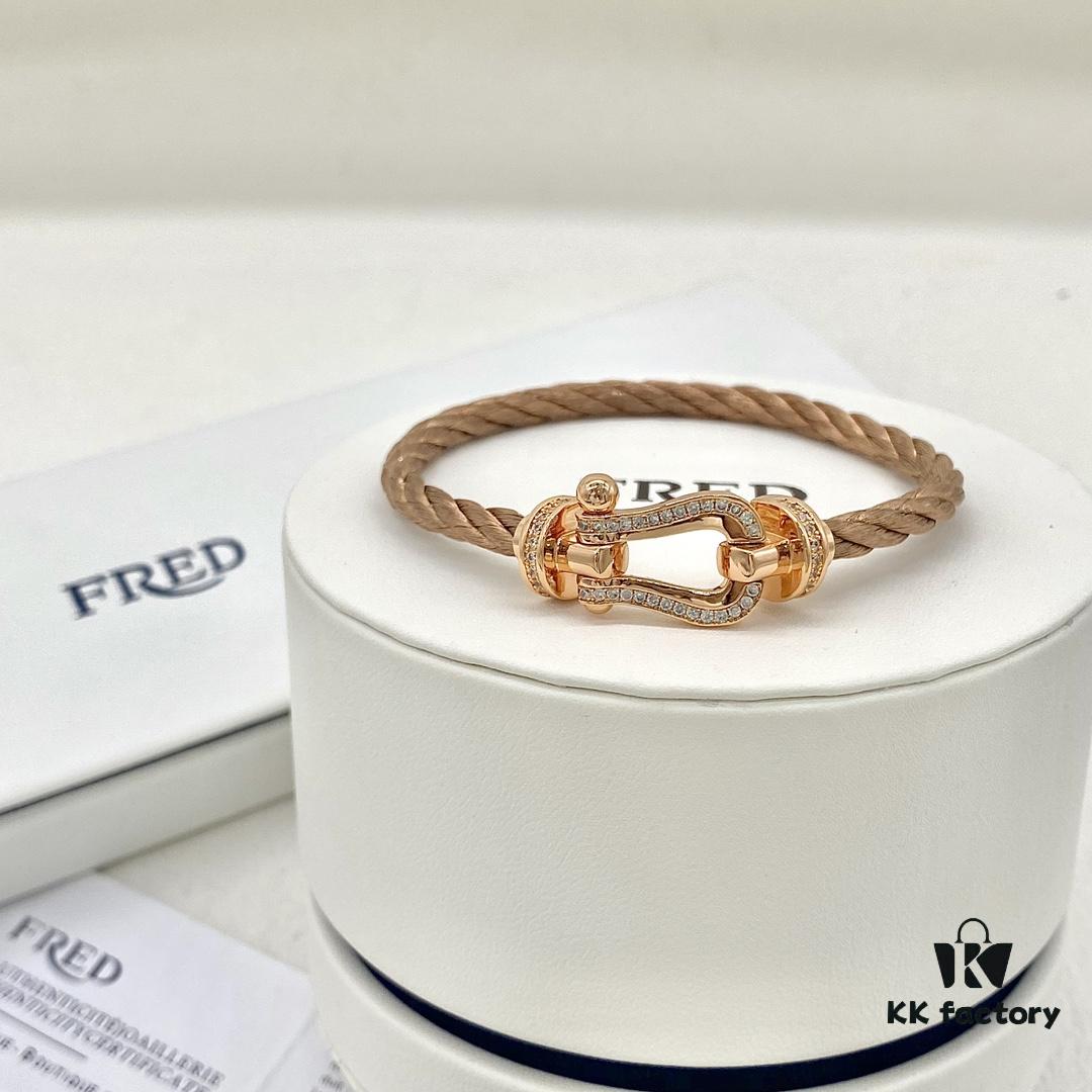 FRED Fred Force 10 Large Half-Paved Diamond Bracelet