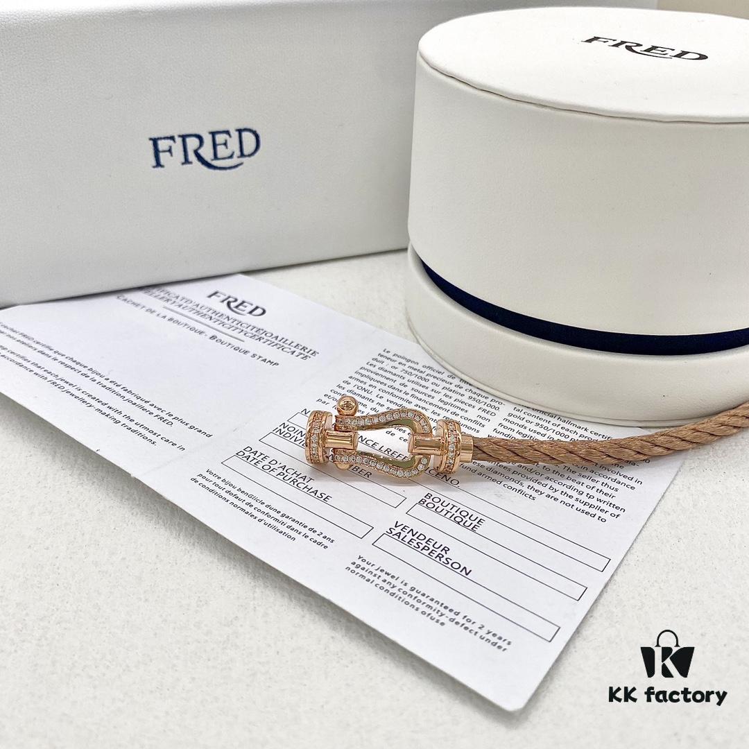 FRED Fred Force 10 Large Half-Paved Diamond Bracelet