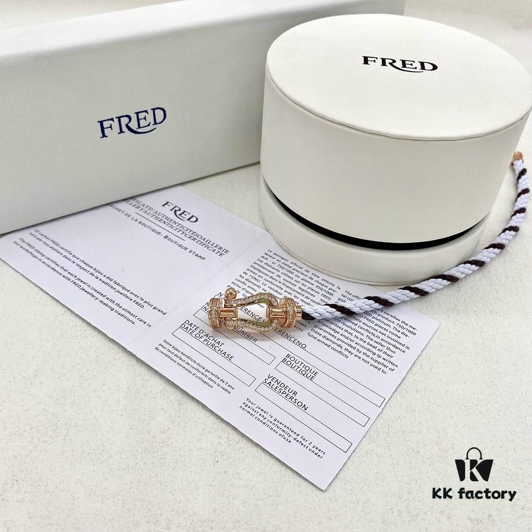 FRED Fred Force 10 Large Half-Paved Diamond Bracelet