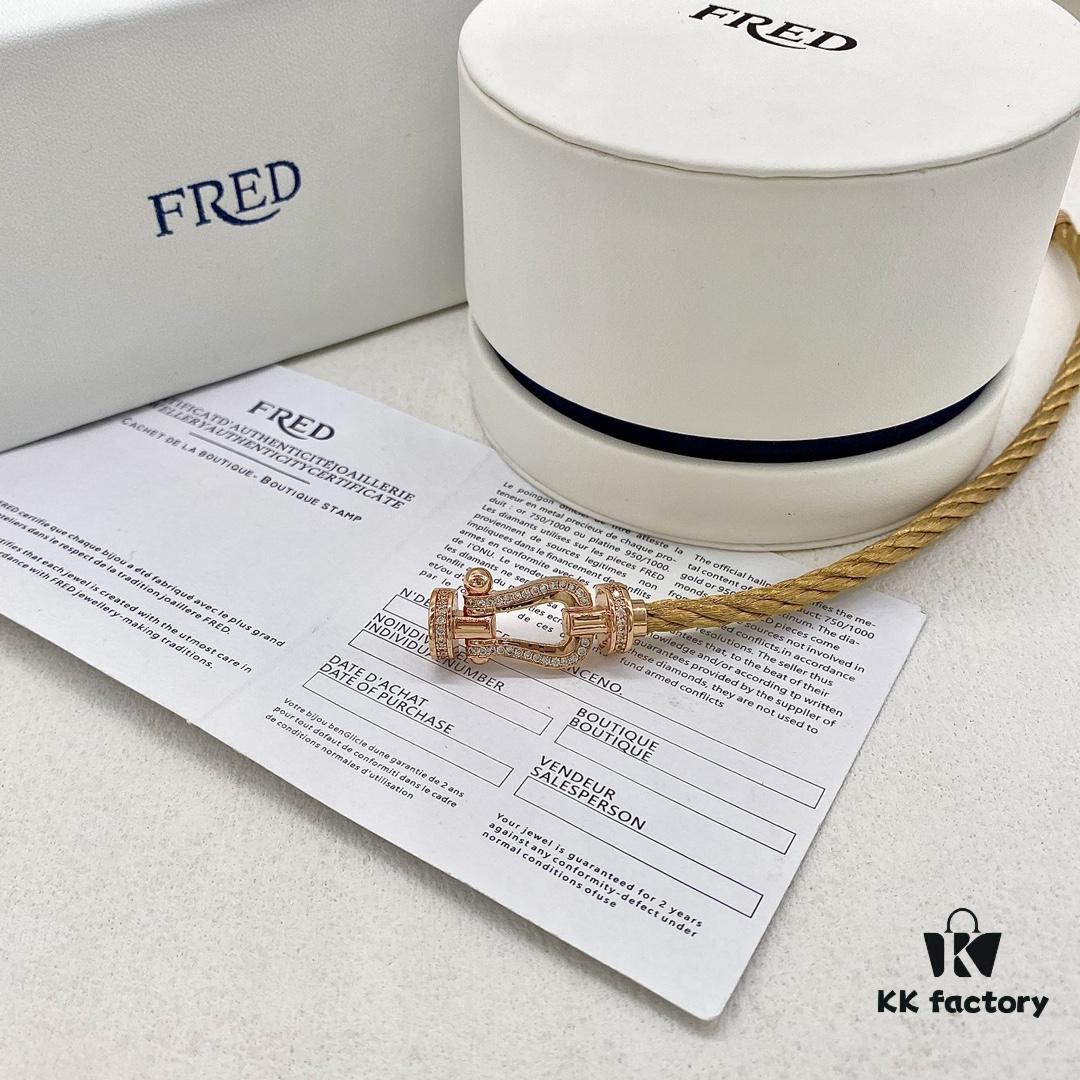 FRED Fred Force 10 Large Half-Paved Diamond Bracelet